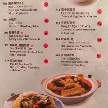 Pho Xe Lua - Vegetarian mains in a special veggie section of the menu - Vietnamese Near Me - Toronto, Ontario