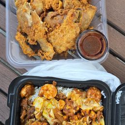 Oseng Oseng Fried Rice and Crispy Fried Chicken
