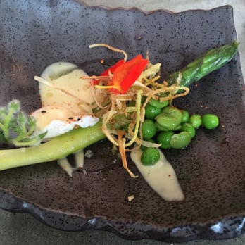 Delage - Asparagus, spring peas, poached quail egg - Japanese Near Me - Oakland, California Delage - Asparagus, spring peas, poached quail egg - Japanese Near Me - Oakland, California