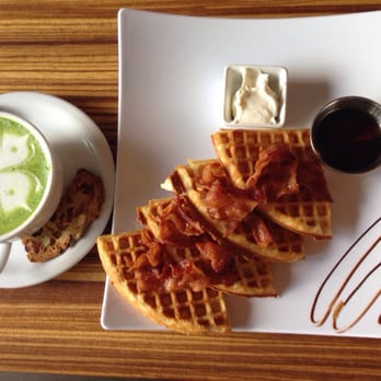 Moore Coffee Shop - Green tea latte and bacon waffles - Coffee & Tea Near Me - Seattle, Washington Moore Coffee Shop - Green tea latte and bacon waffles - Coffee & Tea Near Me - Seattle, Washington