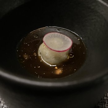Masseria - Amuse (Smoked Potato Brodo. Chive Oil) - Italian Near Me - Washington, DC, District of Columbia