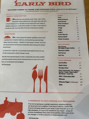 Menu photo 4 Early Bird Fullerton, CA