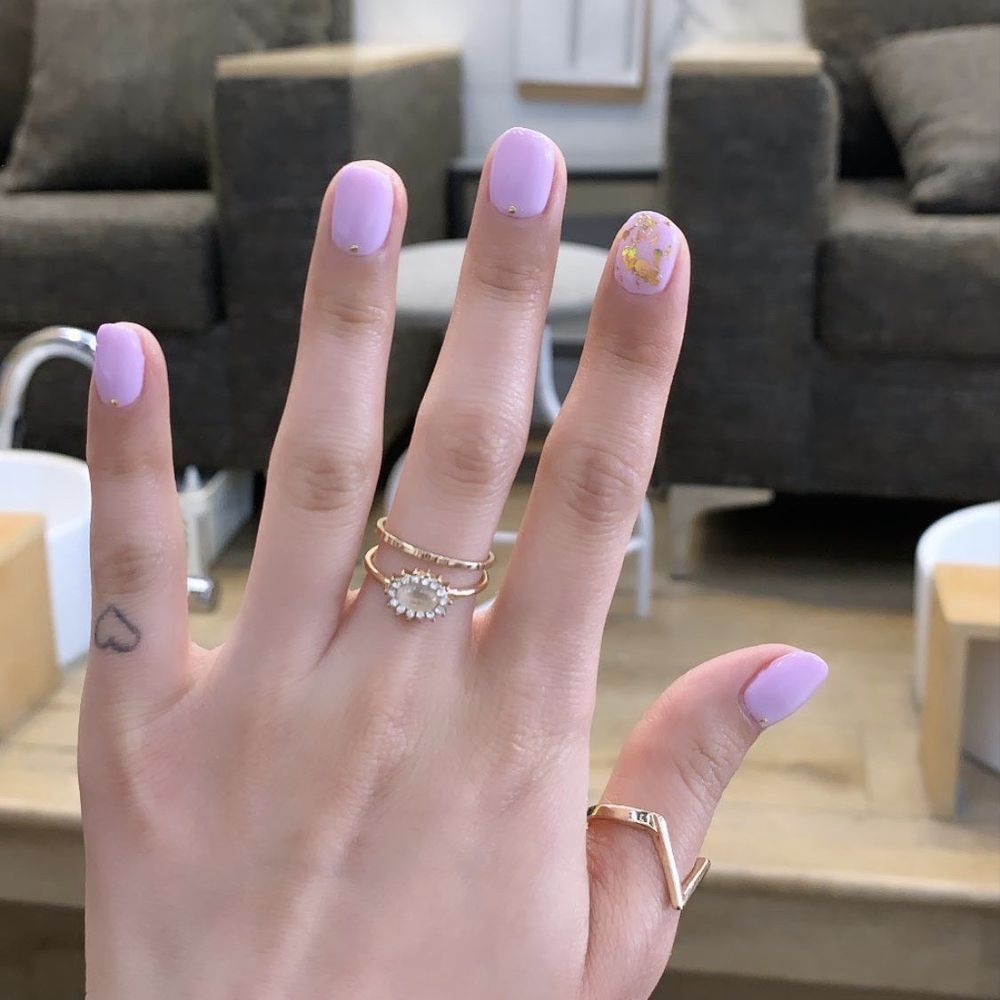 Color Me Beautiful Nails - Gel manicure with gold jewels and gold holographic art. - Nail Salons Near Me - Northridge, California Color Me Beautiful Nails - Gel manicure with gold jewels and gold holographic art. - Nail Salons Near Me - Northridge, California