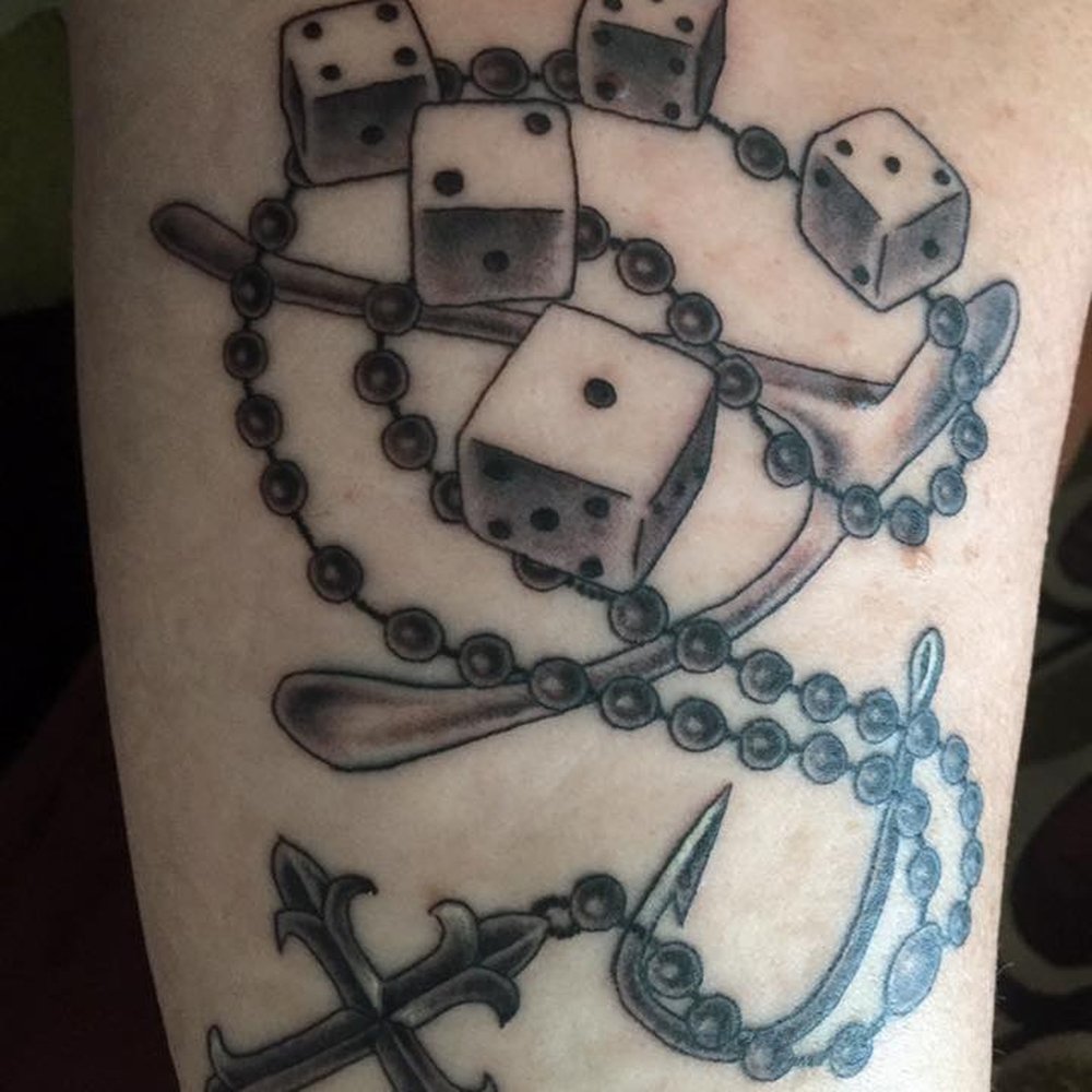 Electric Paradise Tattoo - A memorial tattoo to my wife's grandparents, Tomo took a vague idea and made something perfect - Tattoo Near Me - Honolulu, Hawaii Electric Paradise Tattoo - A memorial tattoo to my wife's grandparents, Tomo took a vague idea and made something perfect - Tattoo Near Me - Honolulu, Hawaii