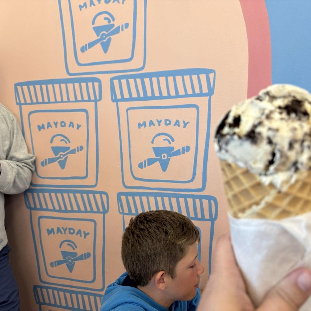 Mayday Ice Cream - Parent Trap in a waffle cone. YUMM - Ice Cream & Frozen Yogurt Near Me - St. Augustine, Florida