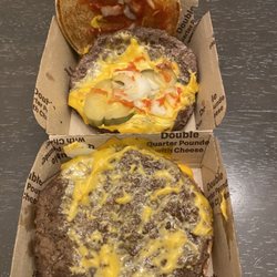 McDonald's - #3 Double Quarter Pounder. Bun was stale. Meat looks burnt. Was probably sitting around too long.