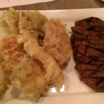 KuniSama - Sliced up NY Steak w/ tempura and rice. No dipping sauce was given? - Sushi Bars Near Me - Fresno, California KuniSama - Sliced up NY Steak w/ tempura and rice. No dipping sauce was given? - Sushi Bars Near Me - Fresno, California