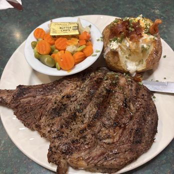 Jack's Cafe - Ribeye steak and loaded potato - American Near Me - Amargosa Valley, Nevada Jack's Cafe - Ribeye steak and loaded potato - American Near Me - Amargosa Valley, Nevada