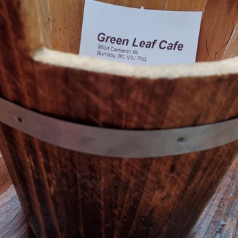 Green Leaf Cafe - Bill in the wooden bucket - Sushi Bars Near Me - Burnaby, British Columbia