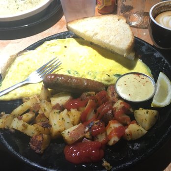 The Buff Restaurant - Omelette + Side of yummy sausage - Breakfast & Brunch Near Me - Boulder, Colorado