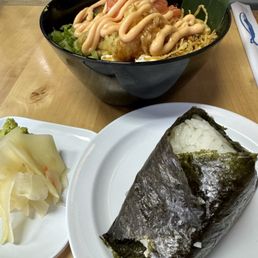 Florida man bowl and krabstick salad onigiri Florida man bowl and krabstick salad onigiri