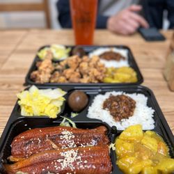 O2 valley - #R12 Grilled Eel Bento w/ daily sides, soy egg, minced pork rice | $19.28