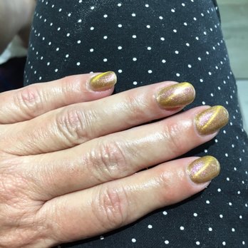 Edgy Nails & Spa - Rose gold cat's eye without the black base. Excellent. - Nail Salons Near Me - Riverside, California