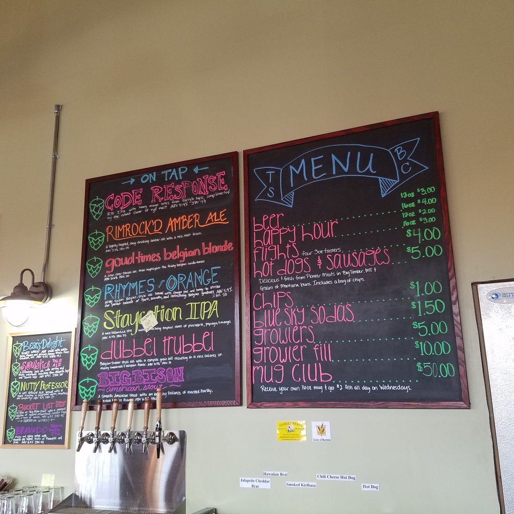 Thirsty Street Brewing - Menu of the week - Brewpubs Near Me - Billings, Montana