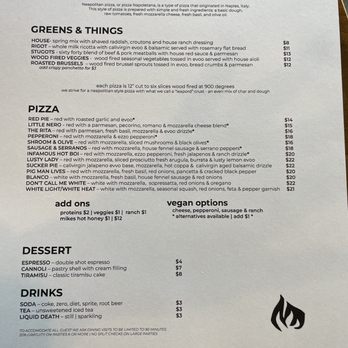 FIRED Pizza - Main menu as of Nov 2023 - Pizza Near Me - Stockton, California