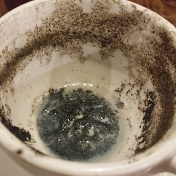 Hide Out Cafe - Aftermath of the black sesame latte! Careful not to choke and have water prepared to rinse your mouth! - Coffee & Tea Near Me - Rowland Heights, California Hide Out Cafe - Aftermath of the black sesame latte! Careful not to choke and have water prepared to rinse your mouth! - Coffee & Tea Near Me - Rowland Heights, California