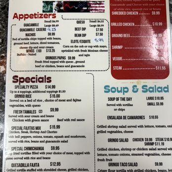 El Gringo Mexican Grille - Specials, appitizers, soup and salad, and gringo bowl menu - Mexican Near Me - Grovetown, Georgia El Gringo Mexican Grille - Specials, appitizers, soup and salad, and gringo bowl menu - Mexican Near Me - Grovetown, Georgia