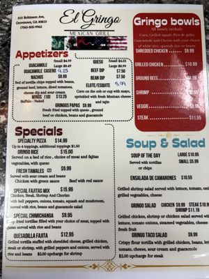 Menu photo 7 El Gringo Mexican Grille Grovetown, GA Menu photo 7 El Gringo Mexican Grille Grovetown, GA