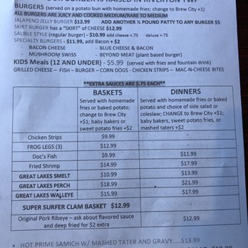 Doc’s On The River - Menu - Burgers Near Me - Free Soil, Michigan