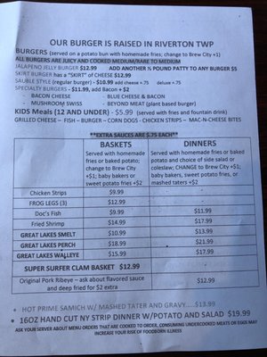 Menu photo 3 Doc’s On The River Free Soil, MI