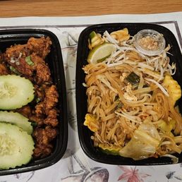 Kala's Crispy Chicken and vege pad thai