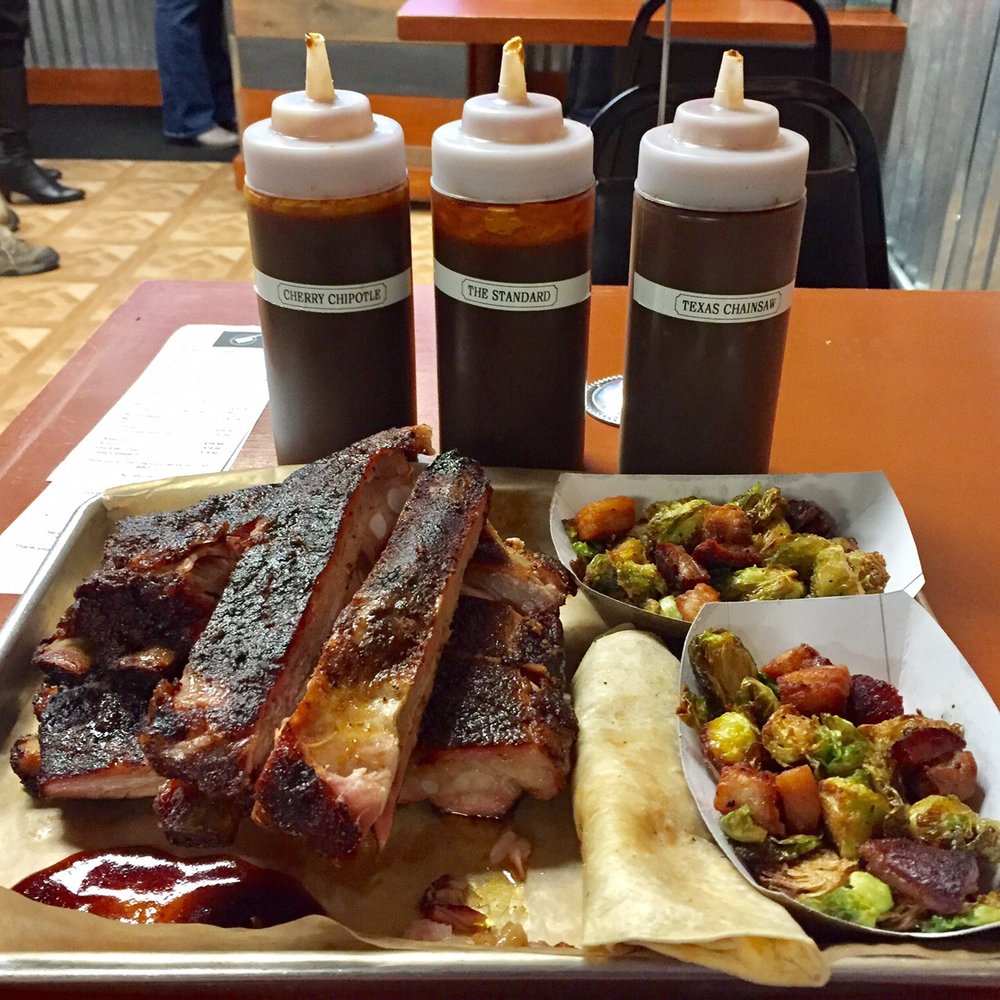 BEAST Craft BBQ - Ribs and a double order of Brussel Sprouts... my FAVORITE from The Beast. - Barbeque Near Me - Belleville, Illinois BEAST Craft BBQ - Ribs and a double order of Brussel Sprouts... my FAVORITE from The Beast. - Barbeque Near Me - Belleville, Illinois