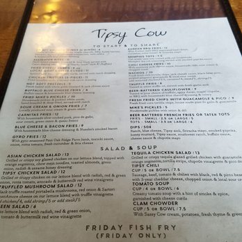 The Tipsy Cow - Menu August 2021 - Bars Near Me - Madison, Wisconsin