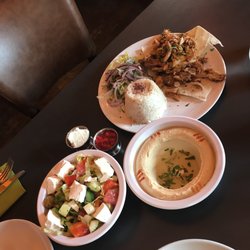 Beirut - Gorgeous! Feta salad, hommus, and chicken shawarma.