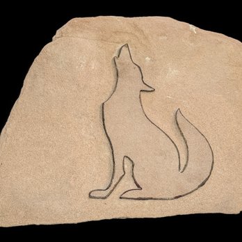 Santa Fe Rock Works - Coyote in relief on sandstone. Or choose quail, roadrunner, etc. - Landscaping Near Me - Santa Fe, New Mexico Santa Fe Rock Works - Coyote in relief on sandstone. Or choose quail, roadrunner, etc. - Landscaping Near Me - Santa Fe, New Mexico