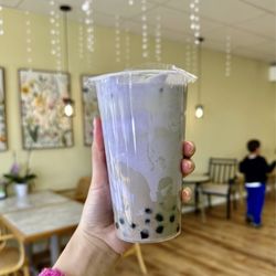 Minn Cha - Taro Assam Milk Tea w/ boba (medium, $7.25)