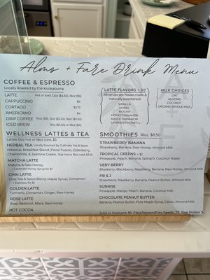 Menu photo 3 Alms + Fare St. Augustine, FL