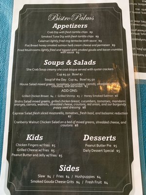 Menu photo 4 Bistro Palms Marianna, FL