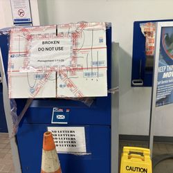 United States Post Office - Drop off bins have been broken not able for use for forever now went a few months ago they were broken came back recently still broken!