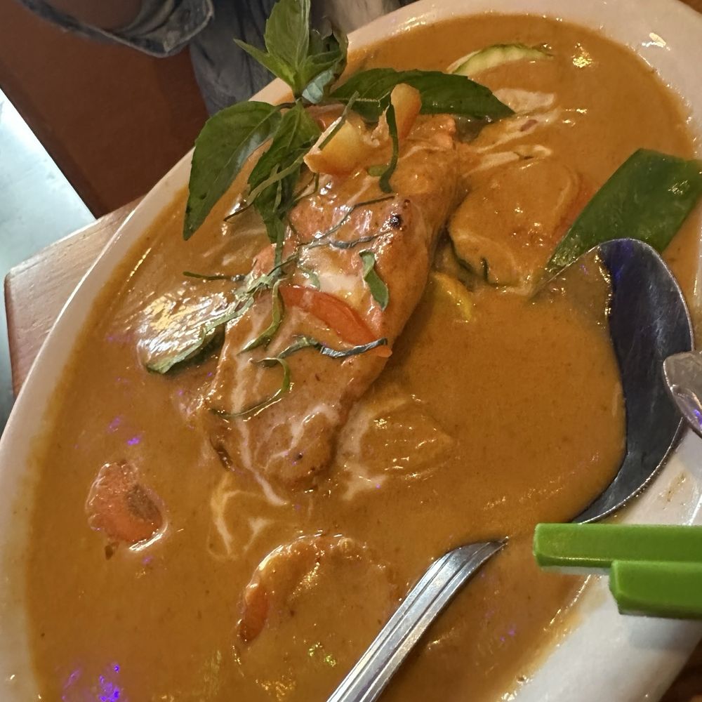 Pestle Rock - Panang Salmon Curry. Soooooo good. - Thai Near Me - Seattle, Washington