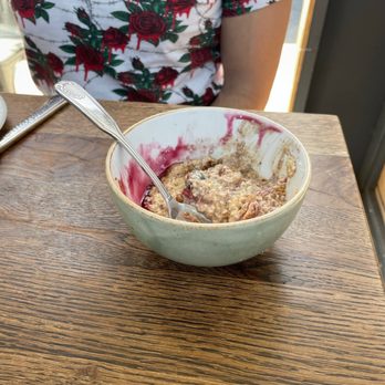 Starbelly - 1 bite into his $14 tiny bowl of oatmeal - New American Near Me - San Francisco, California