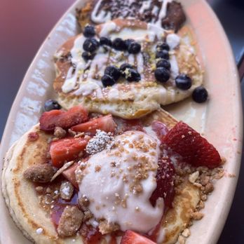 Snooze, an A.M. Eatery - Pancake Flight Customized - Breakfast & Brunch Near Me - Phoenix, Arizona Snooze, an A.M. Eatery - Pancake Flight Customized - Breakfast & Brunch Near Me - Phoenix, Arizona