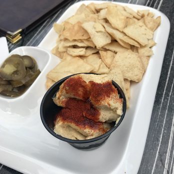 Cloud Social Rooftop Bar - Hummus and Pita chips - Cocktail Bars Near Me - New York, New York Cloud Social Rooftop Bar - Hummus and Pita chips - Cocktail Bars Near Me - New York, New York