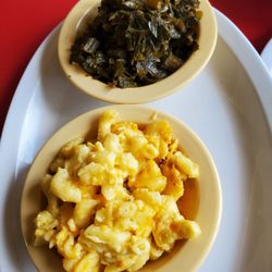 Sugar and Spice Soul Food Restaurant - Mac and cheese and collard greens