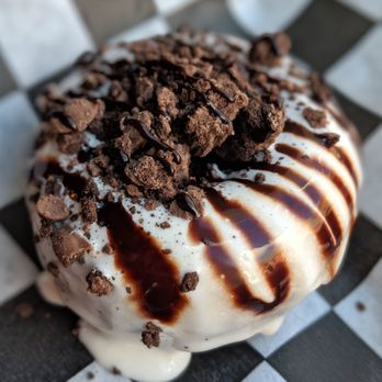 Glazed Over Donuts - Marshmallow glaze, mint chocolate cookie crumble, and chocolate drizzle. - Donuts Near Me - Beacon, New York Glazed Over Donuts - Marshmallow glaze, mint chocolate cookie crumble, and chocolate drizzle. - Donuts Near Me - Beacon, New York