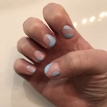 Herbal Nails & Spa - Arcadia - Light blue design gel manicure $56 - Nail Salons Near Me - Phoenix, Arizona