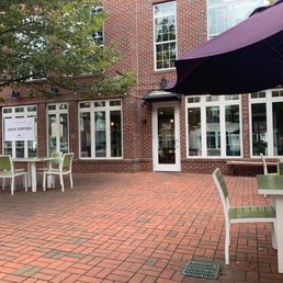 Outside seating (inside seating available too). Beautiful and quiet space to work. Outside seating (inside seating available too). Beautiful and quiet space to work.