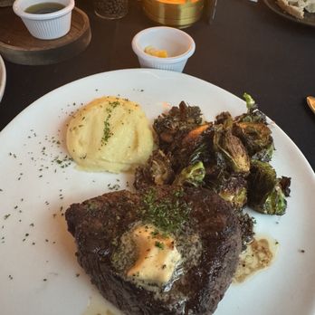 The White Marlin - 8oz filet, potatoes and Brussels - Seafood Near Me - Port St. Joe, Florida