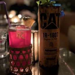 Tiki Cocktails, the cherry one was wonderful.