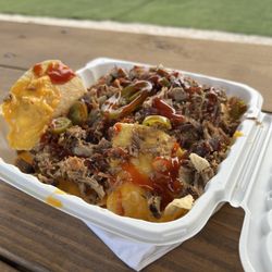 Screamin’ Chameleon - Lara's Smokey Mexi-Que smoked brisket nachos!