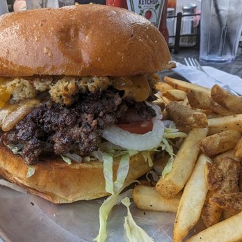 Louie's Kitchen And Bar - Crab cake burger, Crab cake was interesting. - American Near Me - Reading, Pennsylvania