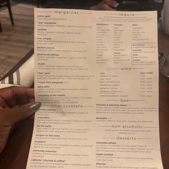 Uncle Julio's - Drink menu - Tex-Mex Near Me - Oklahoma City, Oklahoma
