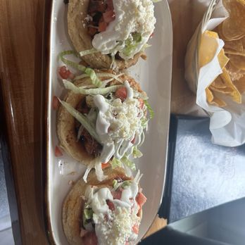 Mi Corazon Mexican Grill - Sopes with Pastor and two with spicy Chorizo - Mexican Near Me - Greenfield, New Hampshire Mi Corazon Mexican Grill - Sopes with Pastor and two with spicy Chorizo - Mexican Near Me - Greenfield, New Hampshire