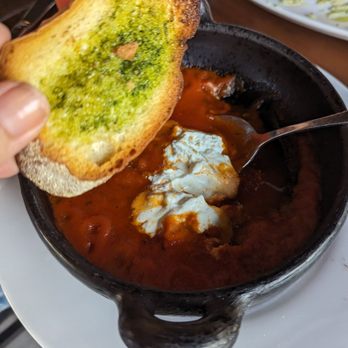 The Manhattan - Marinara with goat cheese and a skimpy portion of crostini - Cocktail Bars Near Me - Southington, Connecticut