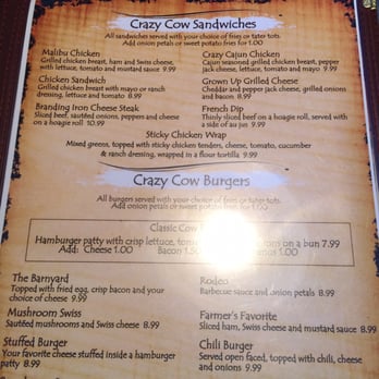 Crazy Cow Cafe - Menu - American Near Me - Beaver, Utah