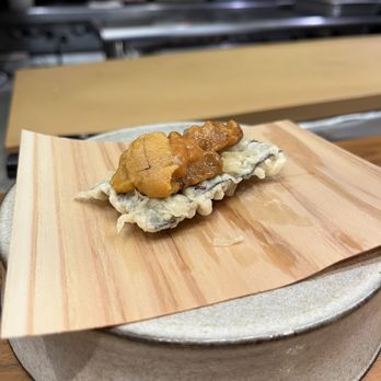 Secchu Yokota - Uni on seaweed tempura - Japanese Near Me - New York, New York Secchu Yokota - Uni on seaweed tempura - Japanese Near Me - New York, New York